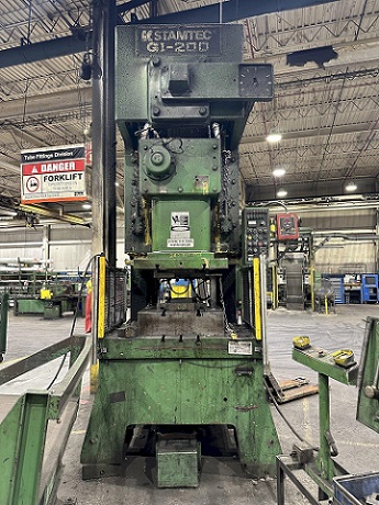 200 Ton, Stamtec #G1-200, gap frame press, 7.87" stroke, 17.72" Shut Height, 4.33" ram adjustment, 2000 - Image 6