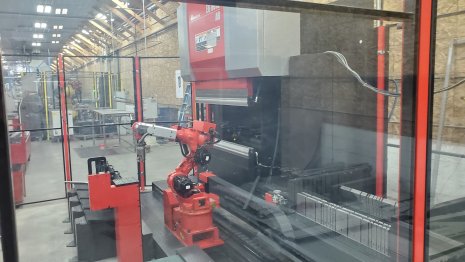 67 Ton, Amada #EG6013ARS Servo press brake with 6-Axis robotic cell, 4.5'OA, 2017 - Image 2
