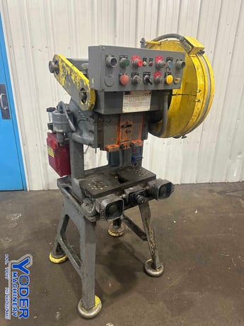 10 Ton, Perkins #2A, OBI flywheel press, 1" stroke, 8" Shut Height, 19" x7-1/2" bed, air clutch, 1 HP - Image 2