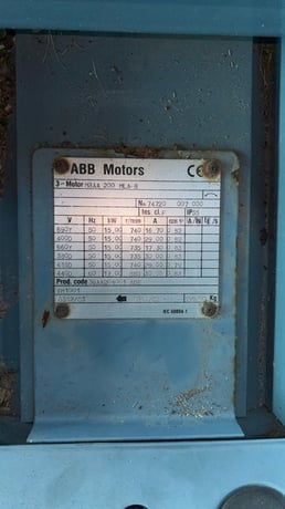 20 HP 885 RPM ABB, Frame 200ML, TEFC - Image 2