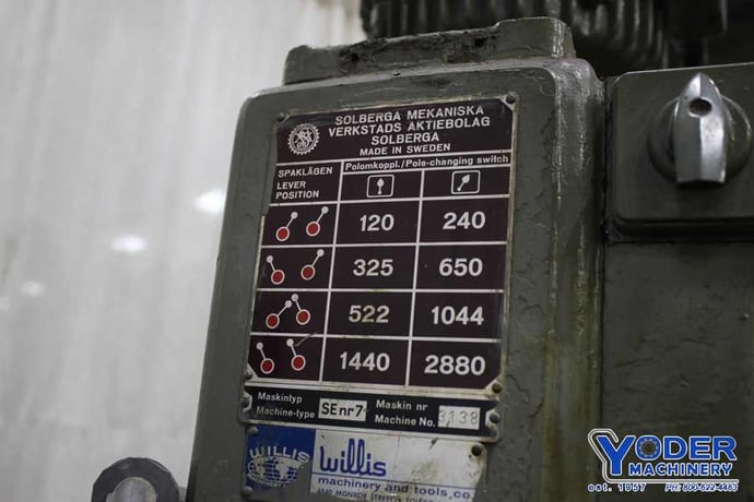 20" Solberga, single spindle drill - Image 8