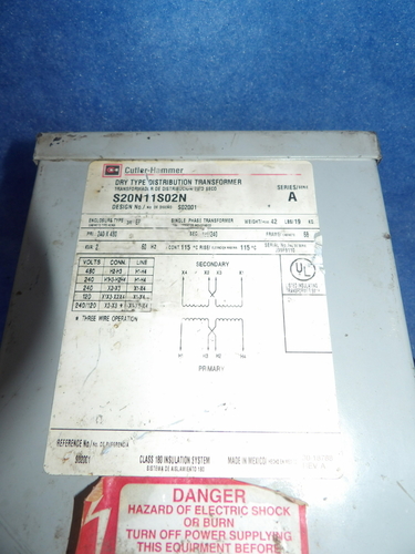 2 KVA 240x480 Primary, 120/240 Secondary, Cutler Hammer S20N11S02N Series A, dry type, 1 yr warranty - Image 8