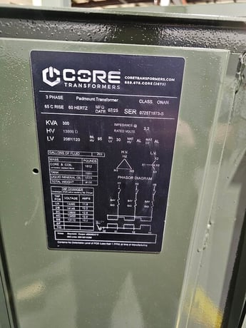 300 KVA 13800 Delta Primary, 208Y/120 Secondary, PAD, proCORE - Image 2