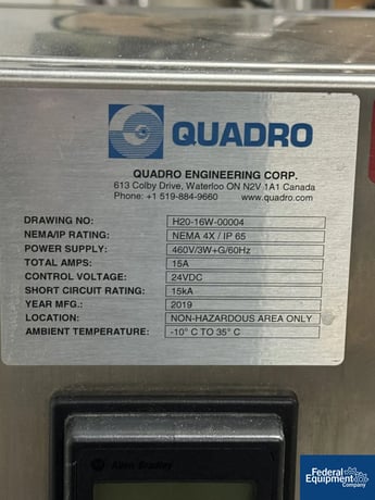 Quadro Comil #H20, 316 Stainless Steel, 7.5 HP, product hopper with feed valve, 2015 - Image 3
