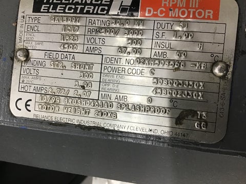 40 HP 3000 RPM Reliance 02KH508568-KB, DC motor, 500 VA, 300 VF - Image 6