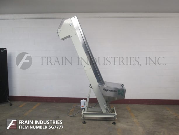 6" wide x 7.2' long, Hoppmann #EPO4O6XDCA, incline cleated belt feeder with Stainless Steel product hopper - Image 4