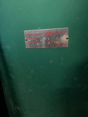 20" Powermatic #81, vertical band saw, 2000/4500 SFM, 2 HP, foot brake, dust chute, guides - Image 3