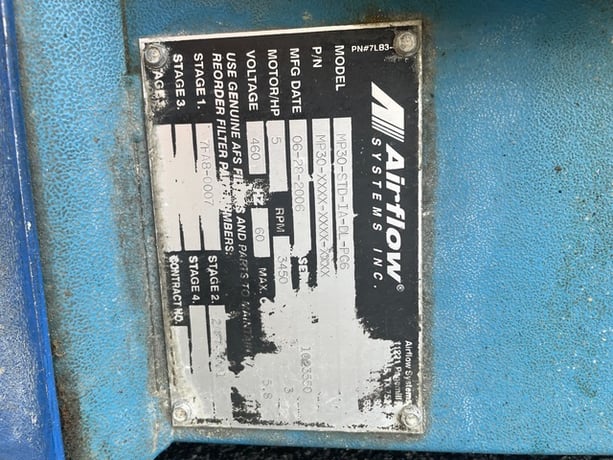 Air Flow #MP30-STD-IA-DL-PG6, Mist Collector, 5 HP, 460 V., 3 phase, 2006 - Image 6