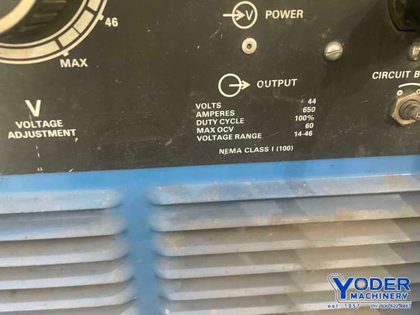 59/108 Amps, Miller Deltaweld #650DC, Arc welder with S-54D feeder, 37 KW, gun - Image 5
