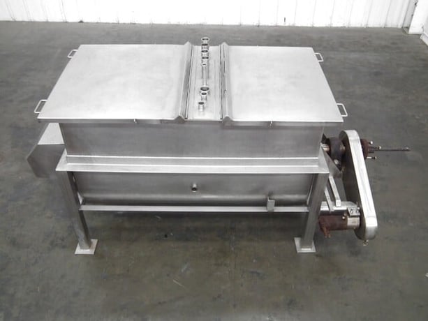 L & A, Stainless 350 gallon double rotating auger spiral coil batch cooker - Image 3