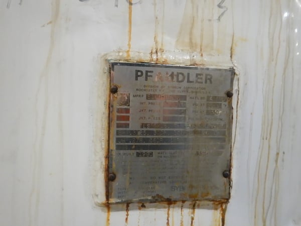 50 gallon Pfaudler, glass lined reactor body, 1980 - Image 2
