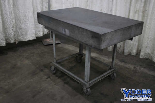 36" x 48" x 6-1/4" DoAll, granite plate on stand, charcoal color, grade B - Image 1