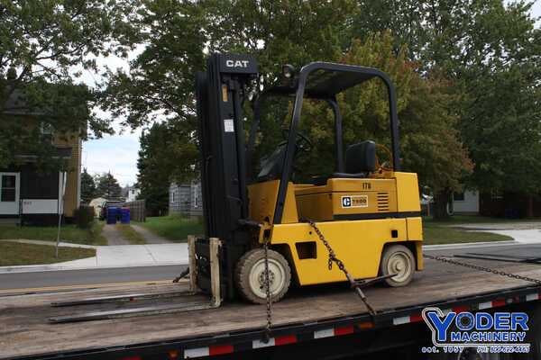 5000 lb. Caterpillar #T50D, propane forklift, 189" lift height, 4" x 48" forks, side shift, 1988 - Image 4