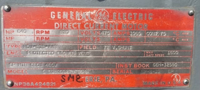 640 HP 820 RPM General Electric, Frame MDV818AAR, DPFVBB (3 available) - Image 4