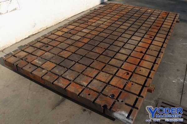 144" x 48" x 4-1/2", solid steel t-slotted plat - Image 1
