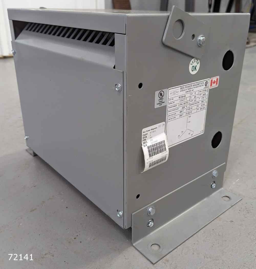 9 KVA 480 Primary, 240 Secondary, Rex Power magnets #RC9H-B, S/N J 69437-5, new - Image 4