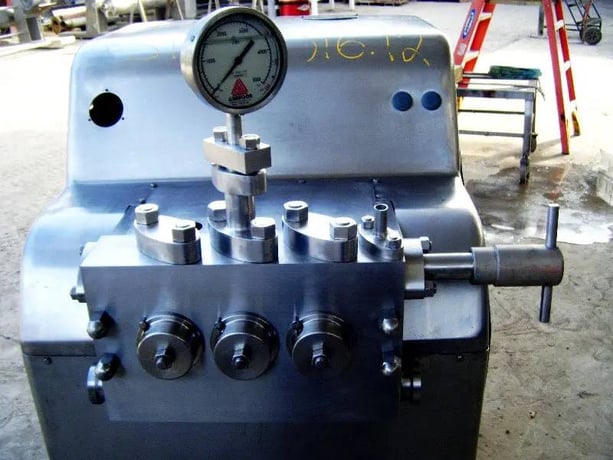 Waukesha Cherry-Burrell #SS-2100-VBR, homogenizer, 1400 GPH, 1200 psi, 1 stage, 40 HP Leeson motor - Image 8