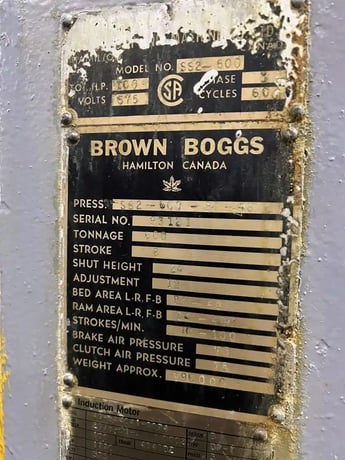 600 Ton, Brown & Boggs #SS2-600-84-48, straight side double crank press, 8" stroke, 24" Shut Height, 12" - Image 10