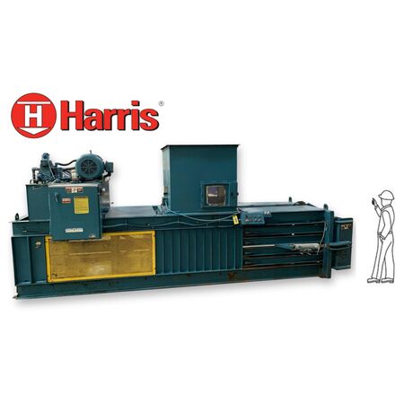 72" L x 48" width x 40" H Selco Harris #HL-50-HD, closed door horizontal baler compactor, corrugated - Image 1