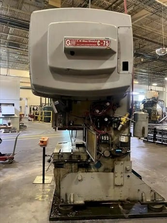 75 Ton, Bliss #C75, OBI press, 4" stroke, 15" Shut Height, 3.5"ram adjustment,air clutch & brake,S45213 - Image 4