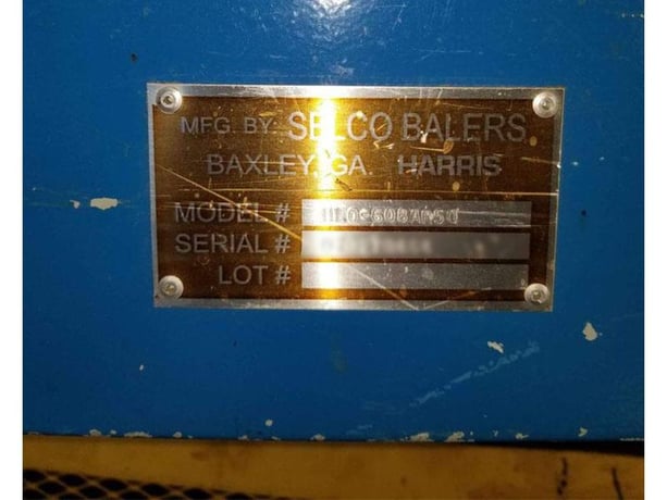 Selco #HLO-608-50, 48" x 40" x 72" auto-tie horizontal baler, 50 HP, 8" cylinder, 5" bore - Image 6
