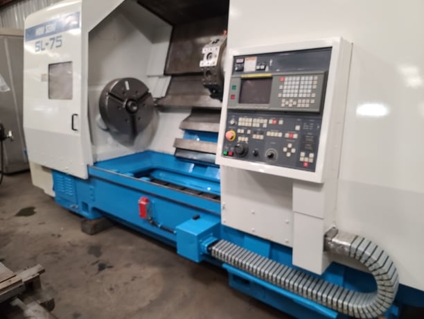 Mori Seiki #SL-75A, Fanuc, 35" swing, 68" centers, 1800 RPM, 12 station turret, Kitagawa 24" chuck, chip - Image 2