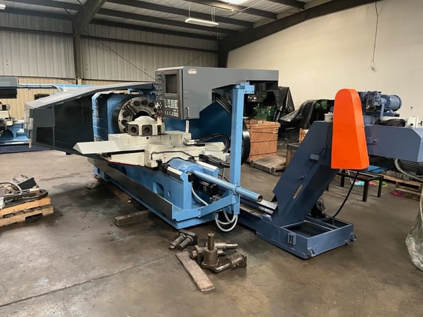 Mazak #Powermaster, Mazatrol T-Plus, 14" spindle bore, 42" swing, 2" extended stroke air chucks, 2000 (Pair) - Image 6