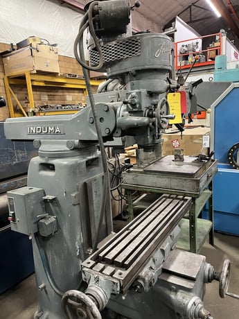 Induma, vertical mill, 9" x42" tbl., 2 HP, 12" X, 28" Y, 16" Z, R-8, 80-2713 RPM - Image 2