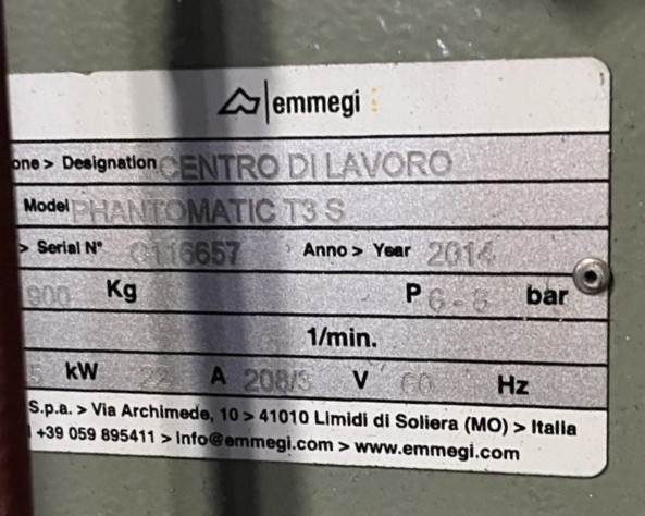 Emmegi #Phantomatic-T3-Star, CNC vertical machining center, 4-Axis, 169.2" X, 10.6" Y, 11.8" Z, 20000 RPM - Image 2
