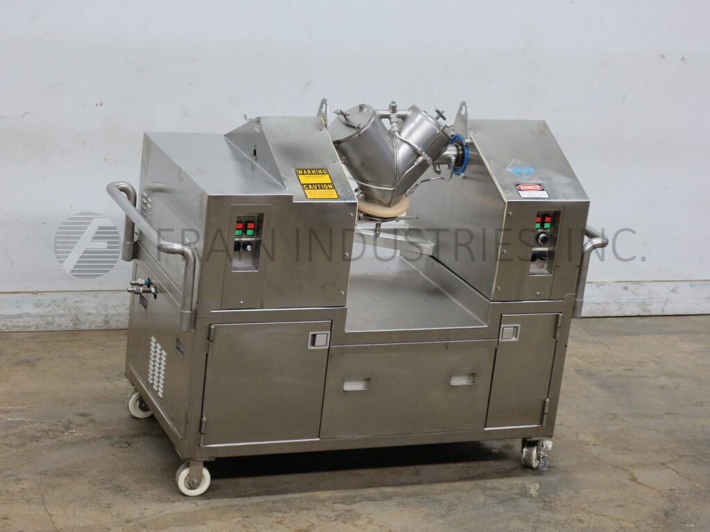 Patterson Kelley, 8 qt, 304 Stainless Steel jacketed, vacuum twin shell mixer, rated to 140 lbs. per ft - Image 1