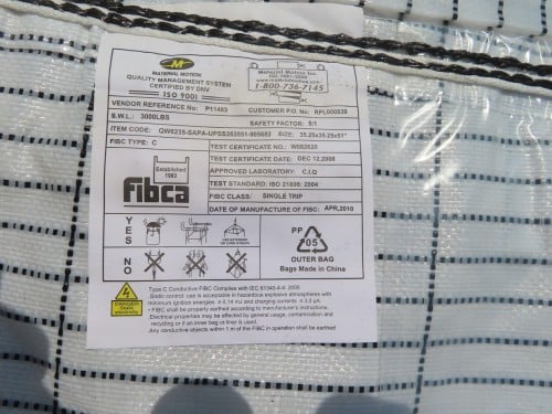 Super Sacks/Bulk Bags, Material Motion Inc., approx 50 units, 3000 lb. capacity, type C conductive - Image 2