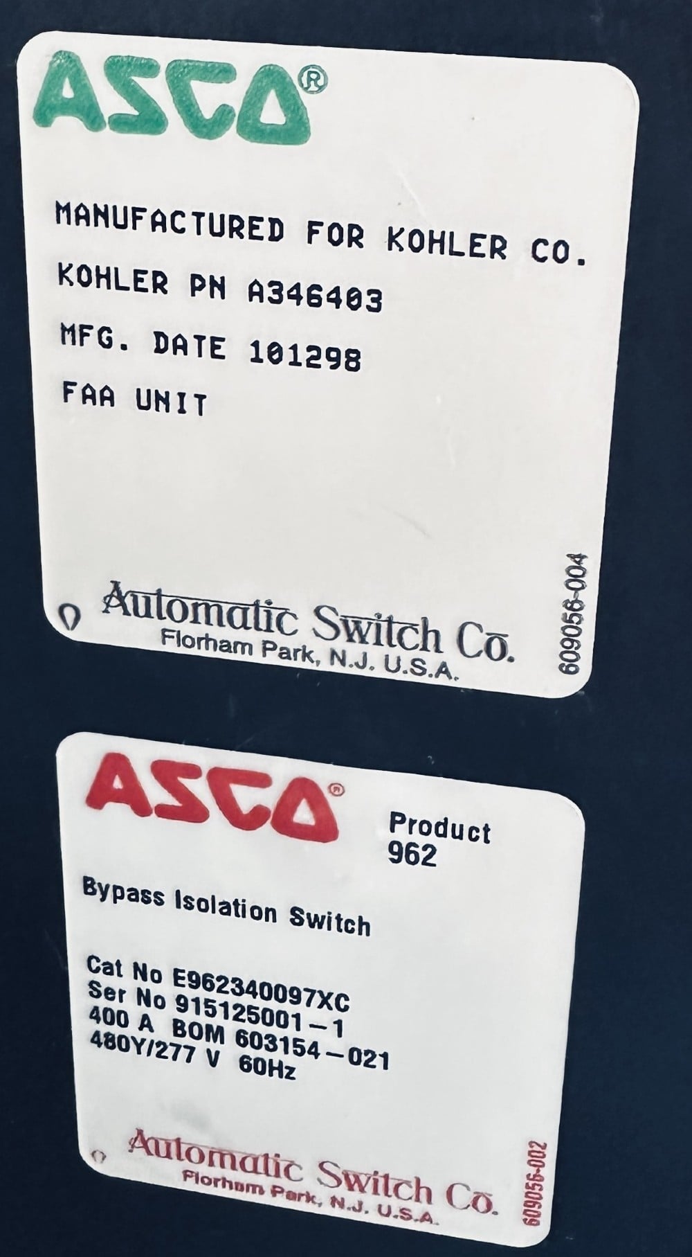 400 Amp. ASCO 962 Automatic Transfer & Bypass isolation switch 480 Volts - Image 3