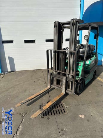 5000 lb. Mitsubishi #FGC25K, LP gas forklift, cushion tire, 187" lift height, side shift, 1998 - Image 3