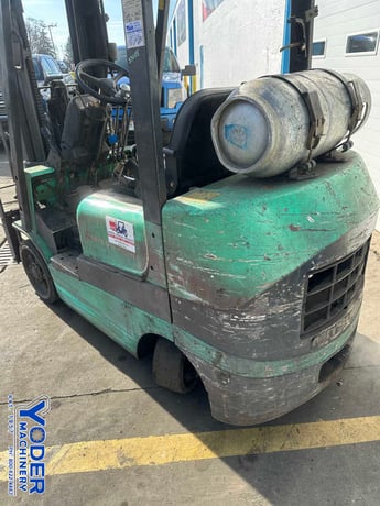 5000 lb. Mitsubishi #FGC25K, LP gas forklift, cushion tire, 187" lift height, side shift, 1998 - Image 8