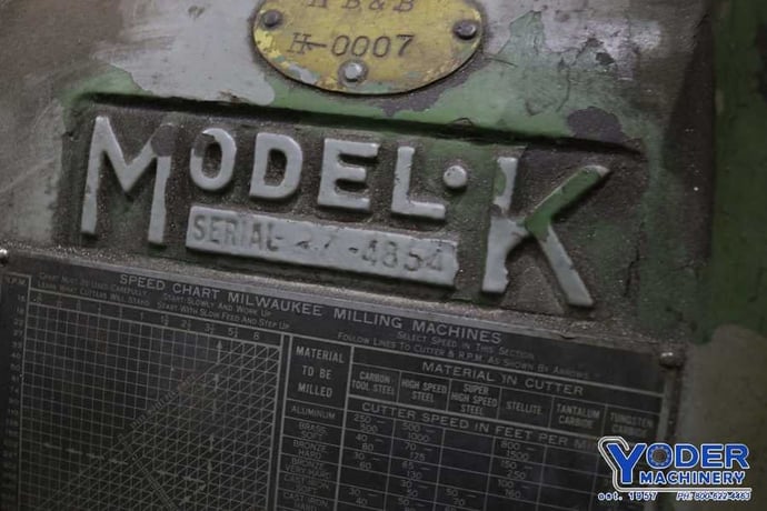 Kearney & Trecker #K, horizontal mill - Image 9