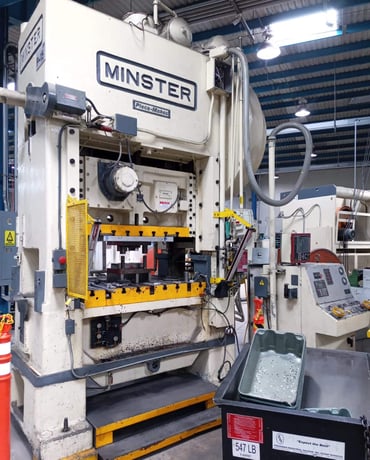 150 Ton, Minster #P2-150-54, Punch Press, 6" stroke, 23" Shut Height, 54" x40" bed, air clutch, 45-40 SPM - Image 8