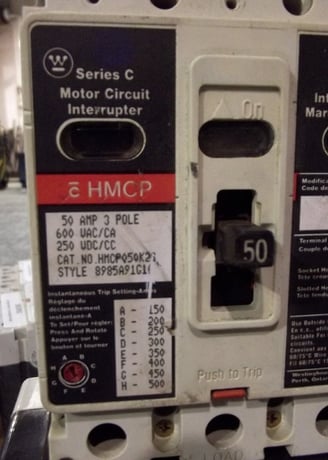 50 Amps, Westinghouse, HMCP050K2S, 3P 600 Volts Motor Circuit Interrupter - Image 2