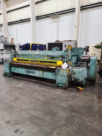 3/8" x 10' Wysong #1038, mechanical shear, 36" front operated power back gauge, 16 hold downs, 104" squaring - Image 1