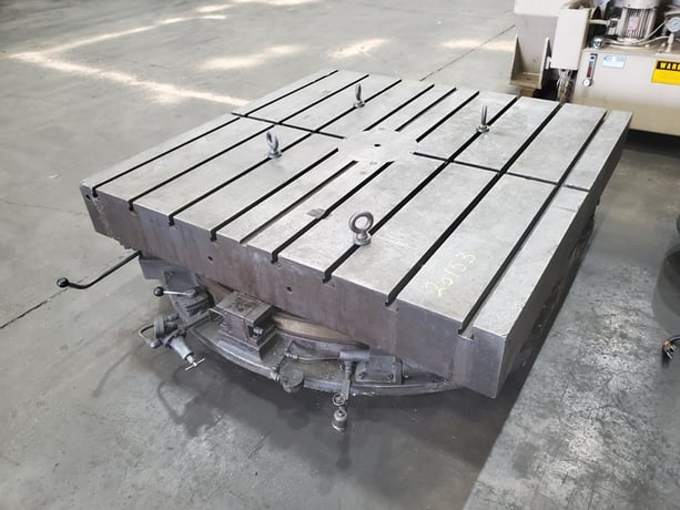 60" x 60" Lucas #60", rotary table, manual free spin rotation only, air regulator & pressure gage - Image 1