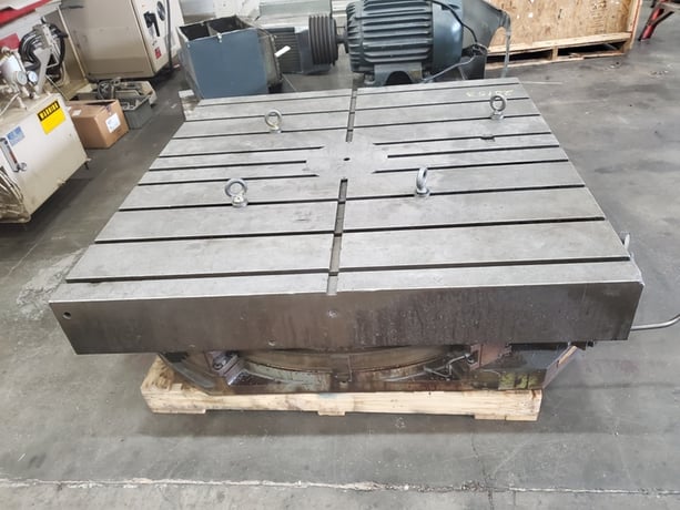 60" x 60" Lucas #60", rotary table, manual free spin rotation only, air regulator & pressure gage - Image 2