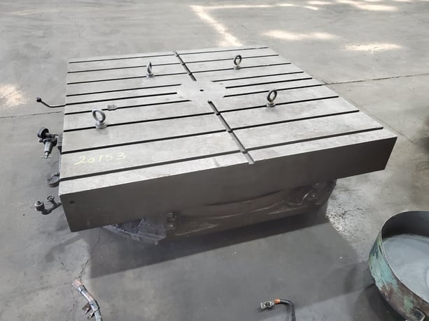 60" x 60" Lucas #60", rotary table, manual free spin rotation only, air regulator & pressure gage - Image 4