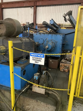 50000 lb. Loopco, Recoiler w/Coil Car, 58" coil width, 20" diameter Hydraulic Drum, 24" pads, 100 HP - Image 3