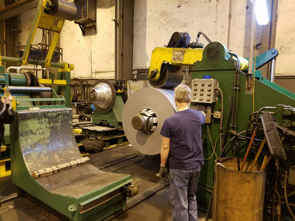 54" x 6.5" Stamco, Slitting Line, 25000 lb., .015" - .125" Gauge Range, 16" - 28" ID Cone Uncoiler, 56"/60" - Image 4