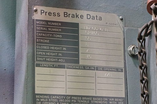 55 Ton, Niagara #HD-55-6-8, hydraulic press brake, 10' overall, 78" between housing, 7" stroke, 8-1/4" - Image 9