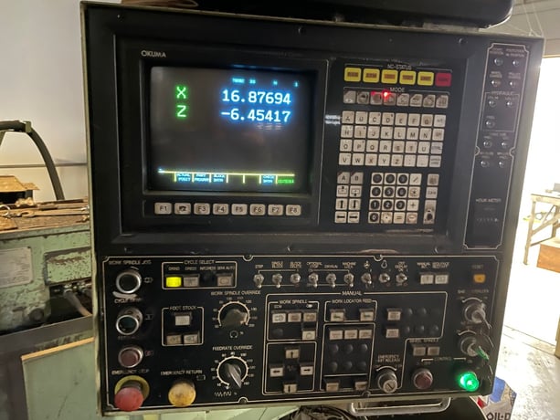 12.99" x 19.6" Okuma #GA-34N, CNC angle head grinder, 16" x 5" x 3" wheel, OSP 5000, 12733 hours, 1989 - Image 2