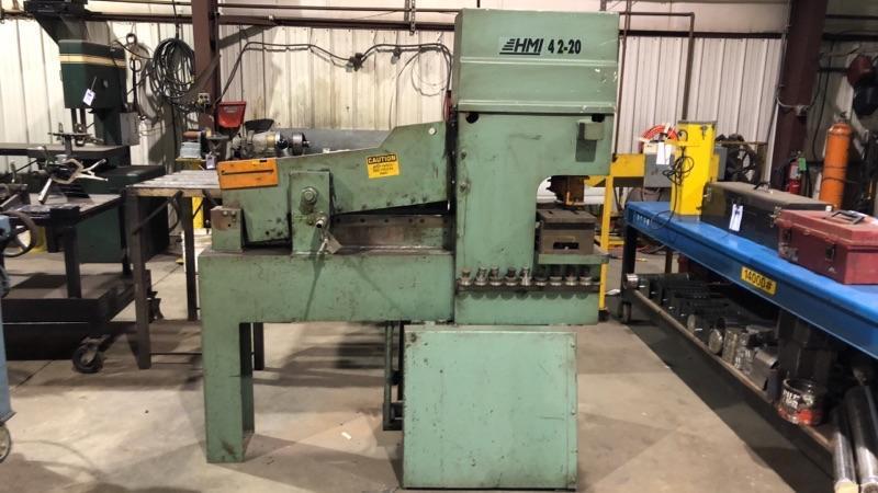 4" x 4" x 1/4" HMI #42-20, ironworker, 42 ton, 14" throat, 20" blade length, S/N 104-46-137 - Image 1