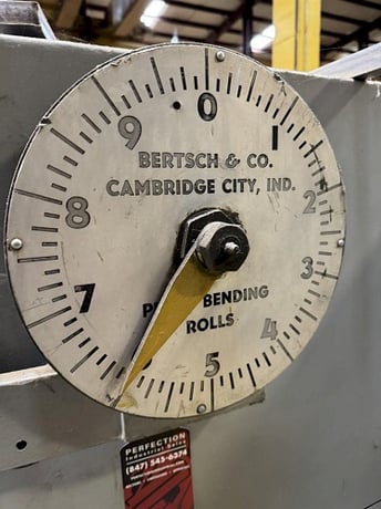10' x 3/4" Bertsch #14, 3-roll initial pinch mechanical plate roll, 14" roll diameter, power roll adjustment - Image 9