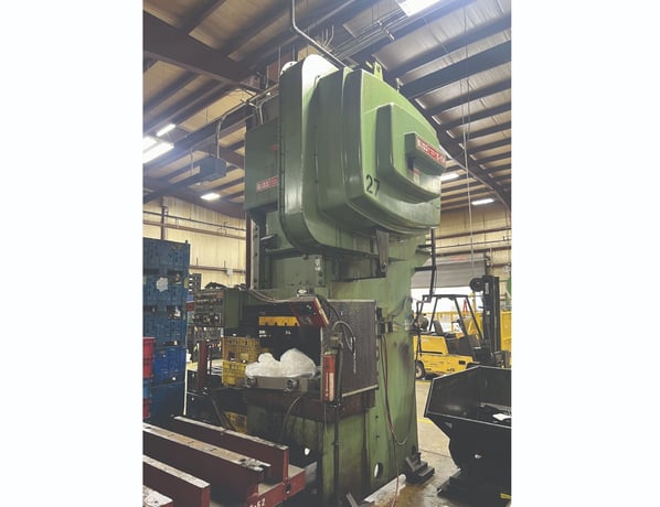 150 Ton, Bliss #C-150, geared single point gap frame press, 8" stroke, 22" Shut Height, 4.5" adj., 50" x30" - Image 1