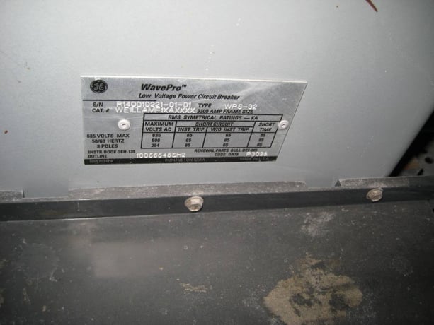 3200 Amp, GENERAL ELECTRIC, WPS-32, 480 Volts, EO/DO, 120VAC C & T - Image 3