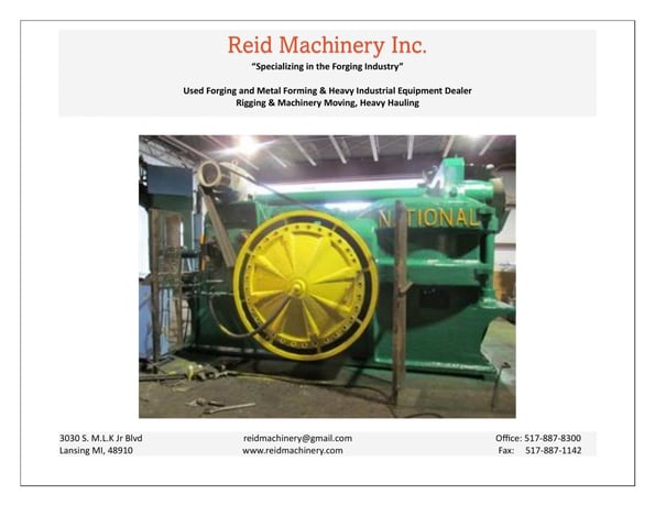 6" National Upsetter Press, 1300 ton, 18" stroke, 27 SPM, 8" grip opening - Image 2